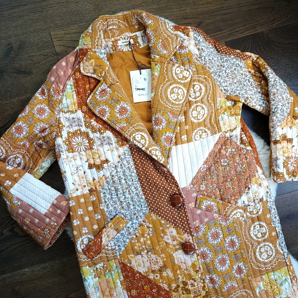 Spell X Free People Cha Cha Patchwork Quilted Long Duster Coat - Picture 3 of 11